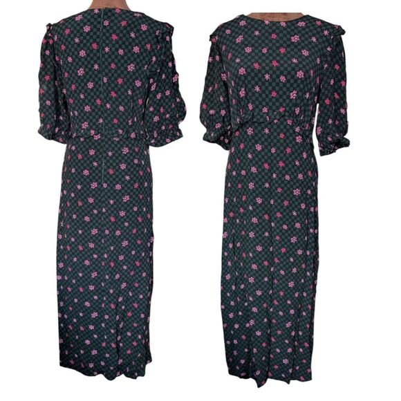 Nobody's Child LONDON Checkerboard Floral Midi Dress US6 EU38 - Picture 12 of 13